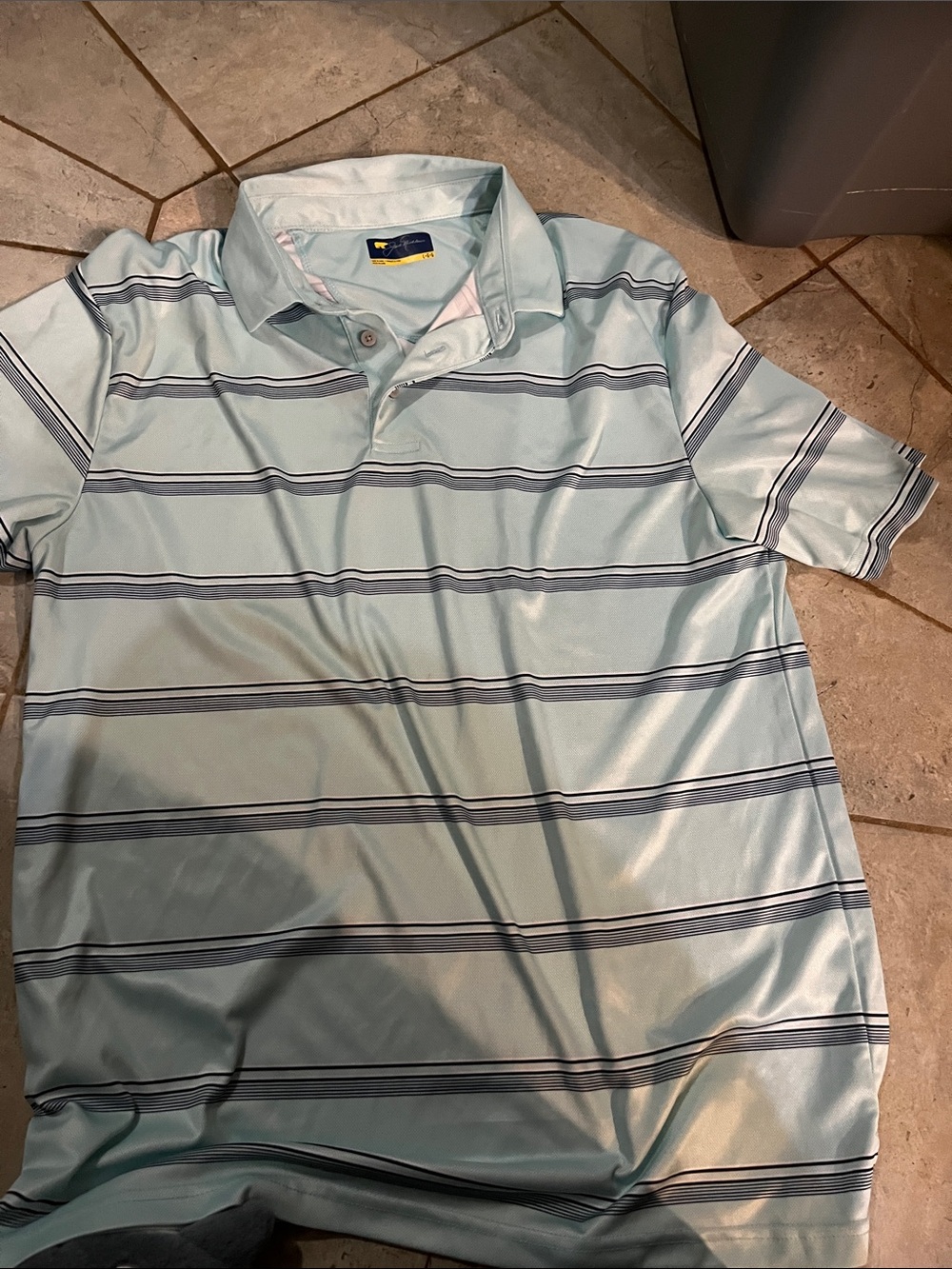 Striped Light Blue Men's Polo Shirt